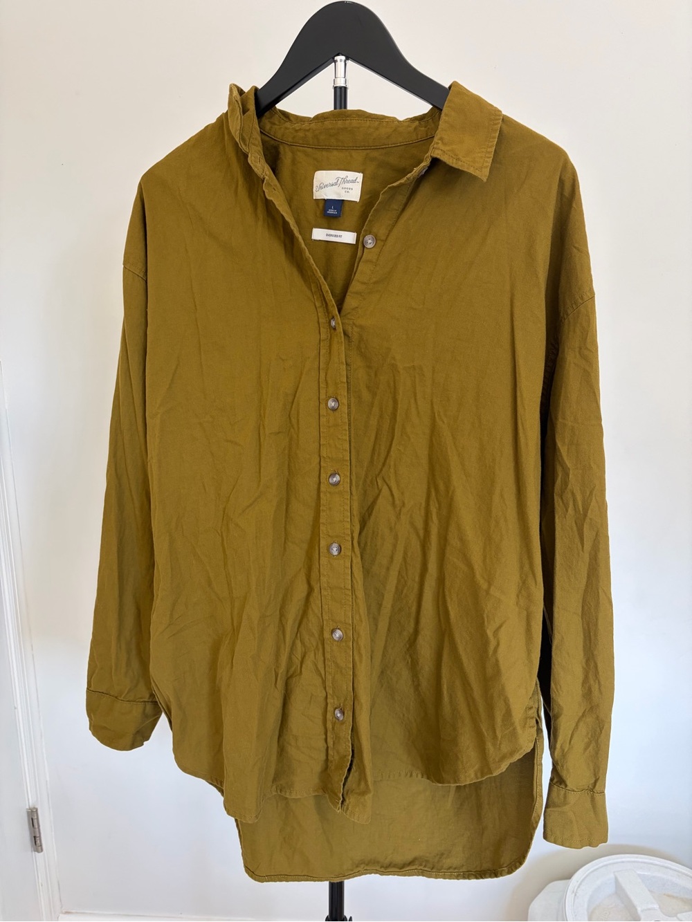Universal Thread Olive Button-Down Long-Sleeve Shirt